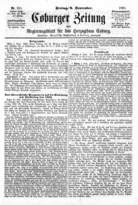 Coburger Zeitung Freitag 8. September 1865