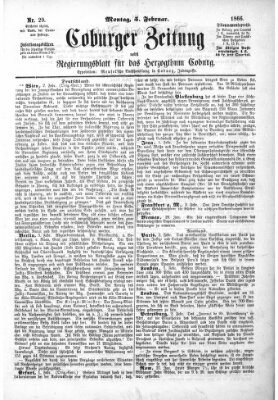 Coburger Zeitung Montag 5. Februar 1866