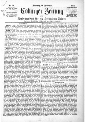 Coburger Zeitung Dienstag 6. Februar 1866