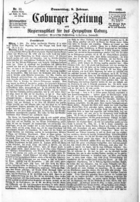 Coburger Zeitung Donnerstag 8. Februar 1866