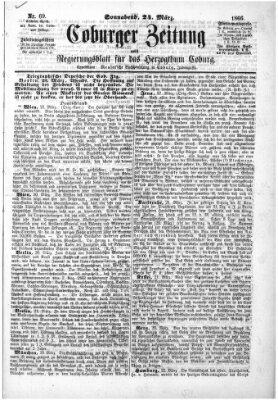Coburger Zeitung Samstag 24. März 1866