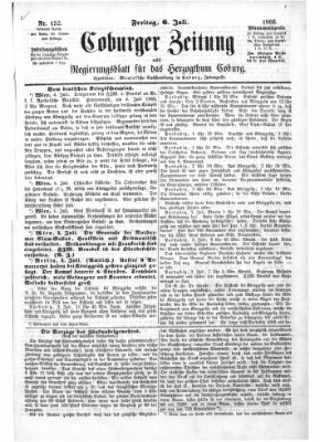 Coburger Zeitung Freitag 6. Juli 1866