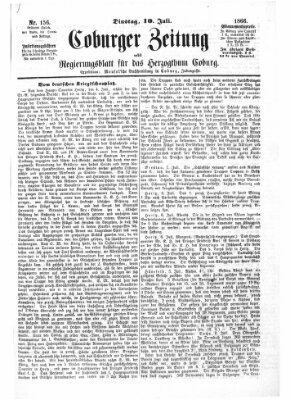 Coburger Zeitung Dienstag 10. Juli 1866
