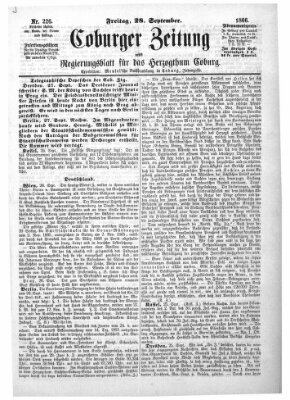 Coburger Zeitung Freitag 28. September 1866