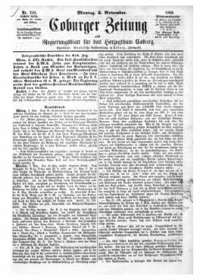 Coburger Zeitung Montag 5. November 1866