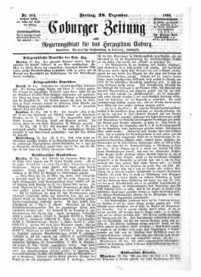 Coburger Zeitung Freitag 28. Dezember 1866