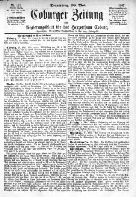 Coburger Zeitung Donnerstag 16. Mai 1867