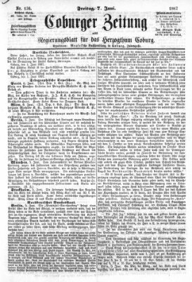 Coburger Zeitung Freitag 7. Juni 1867