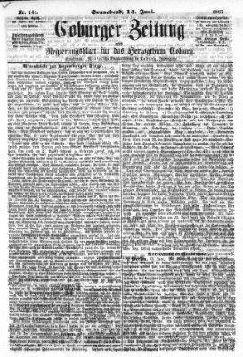 Coburger Zeitung Samstag 15. Juni 1867