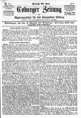 Coburger Zeitung Freitag 28. Juni 1867