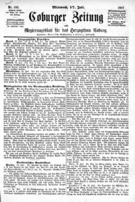 Coburger Zeitung Mittwoch 17. Juli 1867