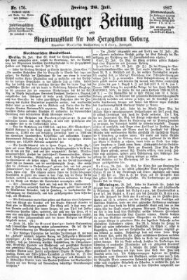Coburger Zeitung Freitag 26. Juli 1867