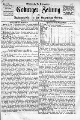 Coburger Zeitung Mittwoch 4. September 1867