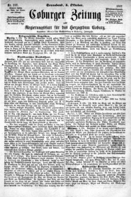 Coburger Zeitung Samstag 5. Oktober 1867