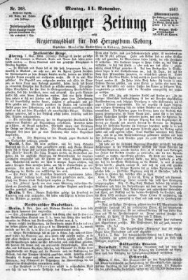 Coburger Zeitung Montag 11. November 1867