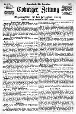 Coburger Zeitung Samstag 21. Dezember 1867