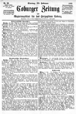 Coburger Zeitung Dienstag 11. Februar 1868