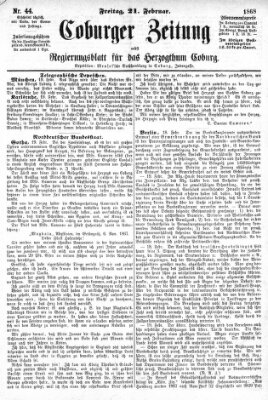 Coburger Zeitung Freitag 21. Februar 1868