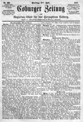 Coburger Zeitung Freitag 17. Juli 1868