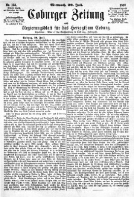 Coburger Zeitung Mittwoch 29. Juli 1868