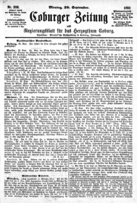 Coburger Zeitung Montag 28. September 1868