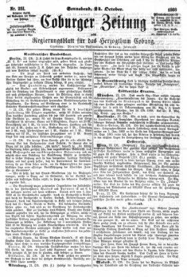 Coburger Zeitung Samstag 24. Oktober 1868
