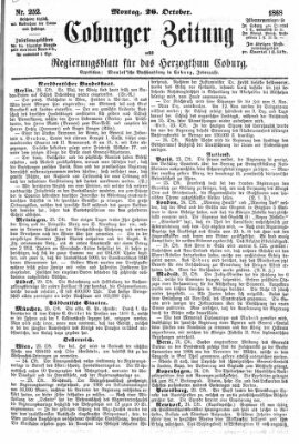 Coburger Zeitung Montag 26. Oktober 1868