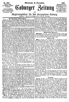 Coburger Zeitung Mittwoch 2. Dezember 1868