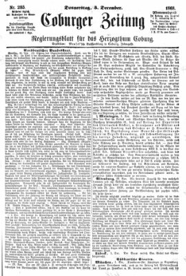 Coburger Zeitung Donnerstag 3. Dezember 1868