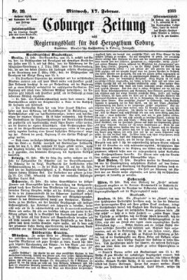 Coburger Zeitung Mittwoch 17. Februar 1869