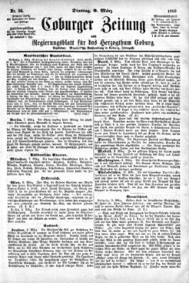 Coburger Zeitung Dienstag 9. März 1869