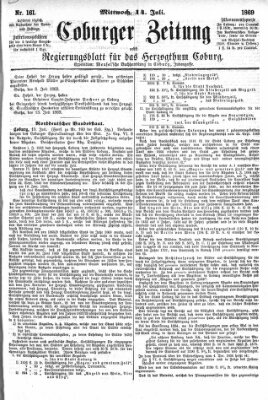 Coburger Zeitung Mittwoch 14. Juli 1869
