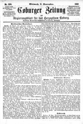 Coburger Zeitung Mittwoch 1. September 1869