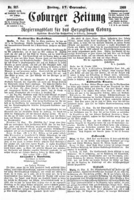 Coburger Zeitung Freitag 17. September 1869