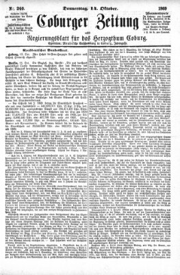 Coburger Zeitung Donnerstag 14. Oktober 1869