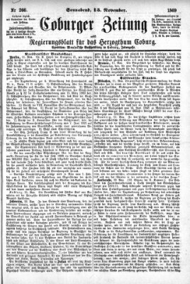 Coburger Zeitung Samstag 13. November 1869