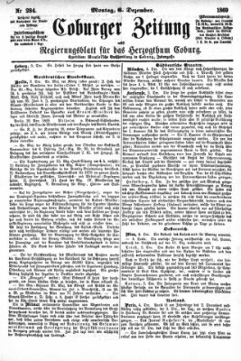 Coburger Zeitung Montag 6. Dezember 1869