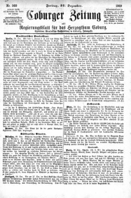 Coburger Zeitung Freitag 31. Dezember 1869
