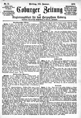 Coburger Zeitung Freitag 14. Januar 1870