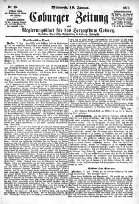 Coburger Zeitung Mittwoch 19. Januar 1870