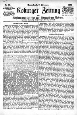 Coburger Zeitung Samstag 5. Februar 1870