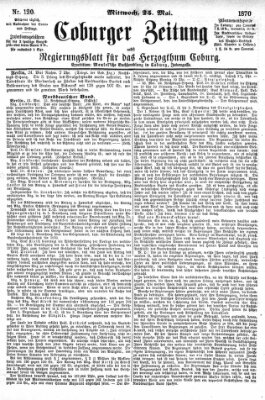 Coburger Zeitung Mittwoch 25. Mai 1870