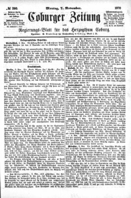 Coburger Zeitung Montag 7. November 1870