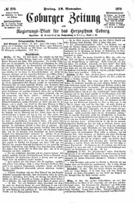 Coburger Zeitung Freitag 18. November 1870