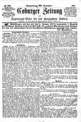Coburger Zeitung Donnerstag 29. Dezember 1870