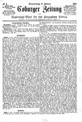 Coburger Zeitung Donnerstag 5. Januar 1871