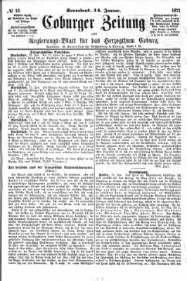 Coburger Zeitung Samstag 14. Januar 1871
