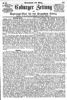 Coburger Zeitung Samstag 18. März 1871