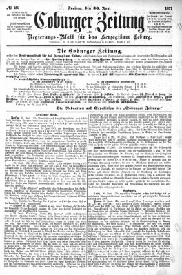 Coburger Zeitung Freitag 30. Juni 1871