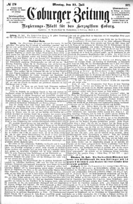 Coburger Zeitung Montag 31. Juli 1871